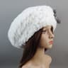 Luxury Rex Rabbit Fur Hat Scarf Set For Women Warm Winter Knit Accessories 16