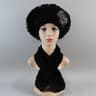 Luxury Rex Rabbit Fur Hat Scarf Set For Women Warm Winter Knit Accessories 21