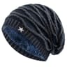 Fur Lined Slouchy Beanie Warm Unisex Winter Knit Hat with Star Detail
