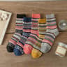 5 Pair Retro Floral Winter Socks Thick Warm Unisex Socks 10