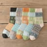 5 Pair Retro Floral Winter Socks Thick Warm Unisex Socks 13