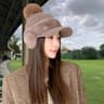 Womens Winter Hat Warm Ponytail Beanie Ear Flap Knit Visor Cap 16