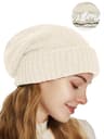 Pure Wool Satin Lined Beanie Warm Slouchy Winter Hat For Women And Men 13