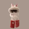 Cozy Plush Hood Scarf Faux Fur Winter Hat with Ear Protection