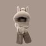 Cozy Plush Hood Scarf Faux Fur Winter Hat with Ear Protection