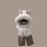 Cozy Plush Hood Scarf Faux Fur Winter Hat with Ear Protection