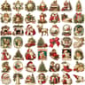Retro Christmas Sticker Pack 50 Or 100PCS Vintage Holiday Laptop Scrapbook Decals 6