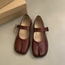 Womens Mary Jane Flats With Buckle Strap And Soft Microfiber Upper 8