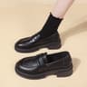 Women's Lolita Slip-On Shoes with Low Heels and Waterproof PU Upper