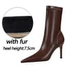 Womens Pointed Toe Ankle Boots With Stiletto Heels And SlipOn Design 11