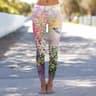 Womens Floral Print Fleece Leggings With Stretch Fabric And Elastic Waist 0