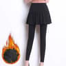 Womens Plush Thermal Leggings Mid Waist Ankle Length Winter Pants 12