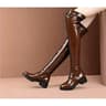 Womens OvertheKnee Platform Boots With LaceUp Detail And Block Heels 0