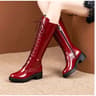 Womens OvertheKnee Platform Boots With LaceUp Detail And Block Heels 7