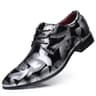 Mens Retro Floral Print Derby Dress Shoes With Pointed Toe And LaceUp Closure 7