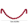 Christmas Red Cloth Ball Garland for Xmas Tree Window and Party Decorations