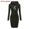Womens Hooded Sweatshirt Dress With Pockets  Slim Fit KneeLength Casual Dress 7