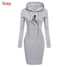 Womens Hooded Sweatshirt Dress With Pockets  Slim Fit KneeLength Casual Dress 8