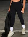 Womens Seamless Ribbed Yoga Leggings HighWaisted Booty Lifting Workout Pants 0