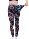 Womens Floral Print Leggings With MidRise Waist And Stretch Fabric 0
