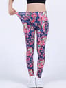 Womens Floral Print Leggings With MidRise Waist And Stretch Fabric 18