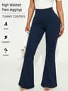 Womens High Waisted Flare Yoga Leggings With Tummy Control And Soft Stretch Fabric 0