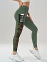 Womens High Waist Mesh Yoga Leggings With Patchwork Design 0