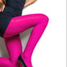 Women's Magenta High-Waisted Seamless Stretch Tights with Footed Design