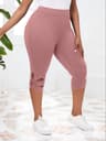 Womens Plus Size High Waisted Cropped Leggings With Stretch Fit And Cutout Design 9