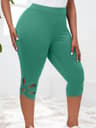 Womens Plus Size High Waisted Cropped Leggings With Stretch Fit And Cutout Design 8