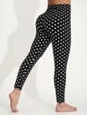 Womens Black Polka Dot Leggings With High Stretch MidRise Fit 5