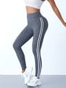 Womens High Waist Booty Lifting Striped Seamless Yoga Leggings 10
