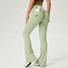 Womens High Waisted Flare Yoga Leggings With Scrunch Detail And Pockets 8