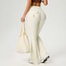 Womens High Waisted Flare Yoga Leggings With Scrunch Detail And Pockets 12