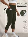 Womens High Waisted Capri Leggings With Pockets And Tummy Control 10