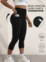 Womens High Waisted Capri Leggings With Pockets And Tummy Control 13