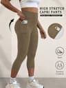 Womens High Waisted Capri Leggings With Pockets And Tummy Control 12
