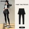 Womens High Waist Skirt Leggings With Seamless AnkleLength Yoga Pants 9