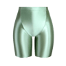Womens High Waisted Shiny Capri Leggings With Seamless Stretch Fit 0