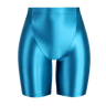 Womens High Waisted Shiny Capri Leggings With Seamless Stretch Fit 8