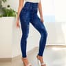 Women's Faux Denim Leggings with High Stretch and Mid-Waist Ankle-Length Fit
