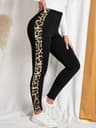 Women's Leopard Print Leggings with Mid Waist and Booty Lifting Fit