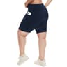 Women's Plus Size High Waisted Yoga Shorts with Side Pockets and Stretch Fit