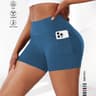 Women's Plus Size High Waisted Yoga Shorts with Side Pockets and Stretch Fit