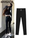 Womens High Waist Seamless Workout Leggings With Sun Print 12