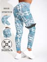 Womens Floral Print Mid Waist Stretch Yoga Leggings 6