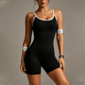 Women's Yoga Jumpsuit with Spaghetti Straps and Padded Bra Short Romper