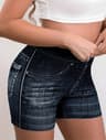 Womens High Waisted Stretch Shorts With NonDenim Print For Casual Summer Wear 0