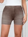 Womens High Waisted Stretch Shorts With NonDenim Print For Casual Summer Wear 8