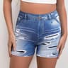 Womens High Waisted Stretch Shorts With NonDenim Print For Casual Summer Wear 11